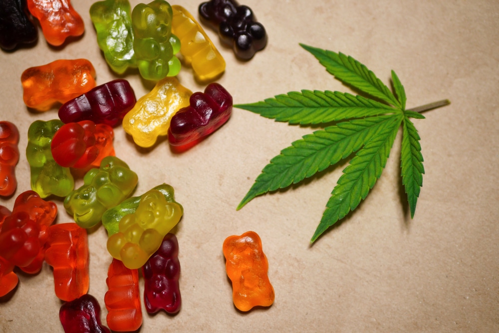 THC Gummies with a cannabis leaf - celebrities who own cannabis brands