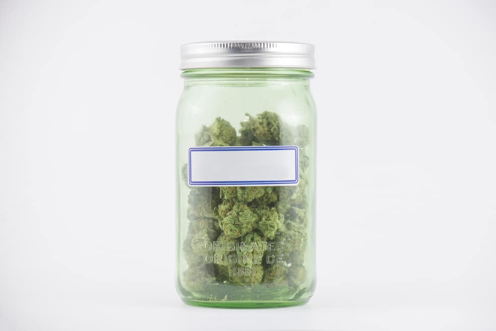 how to grow marijuana at home in 60 days, cured buds in a glass jar