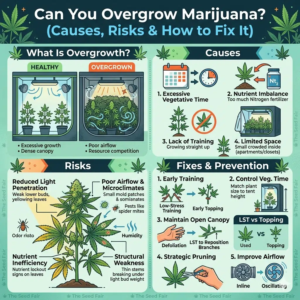 Can You Overgrow Marijuana (Causes, Risks & How to Fix It)